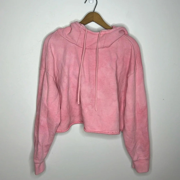 ALICE + OLIVIA Pink Nikki Valentines Cropped Hooded Pullover Sweatshirt - Picture 12 of 12